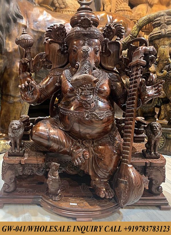 Handcarved Kadamba Wood Masterpiece,Home Decor,Religios Idol Lord Ganesha