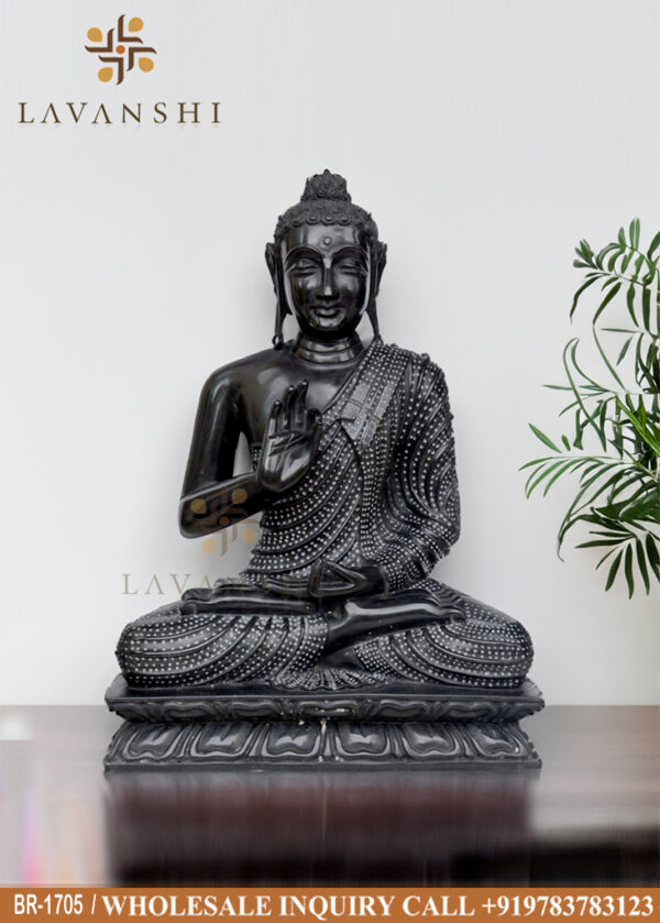 Black Marble Stone Buddha