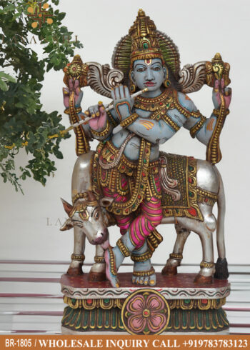 Wooden Painting Krishna