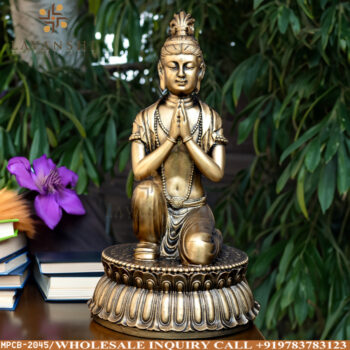 Resin Sitting Buddha (Brass Finish)